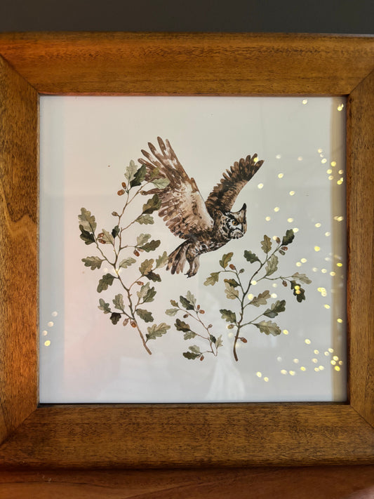 Woodland Owl Print | Framed 8x8 Artwork