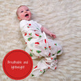 Load image into Gallery viewer, Santa & Christmas Trees Cotton Muslin Swaddle Blanket