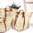 Load image into Gallery viewer, French Market Straw Tote with Leather Handles
