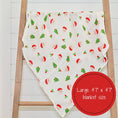 Load image into Gallery viewer, Santa & Christmas Trees Cotton Muslin Swaddle Blanket