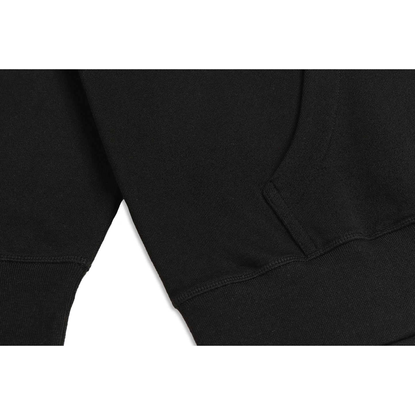 Black Midweight Organic French Terry Hood