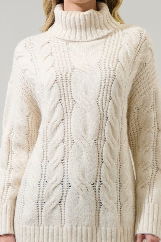 Vanilla Cream Oversized Tunic Sweater