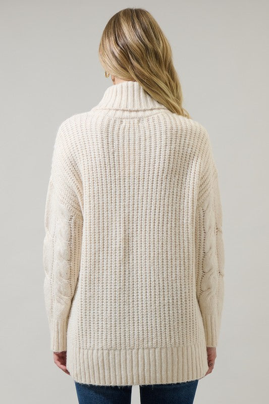 Vanilla Cream Oversized Tunic Sweater