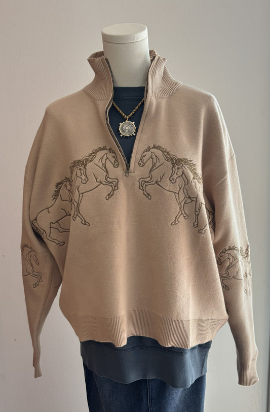 Wyoming Mock-Neck Half-Zip Sweater