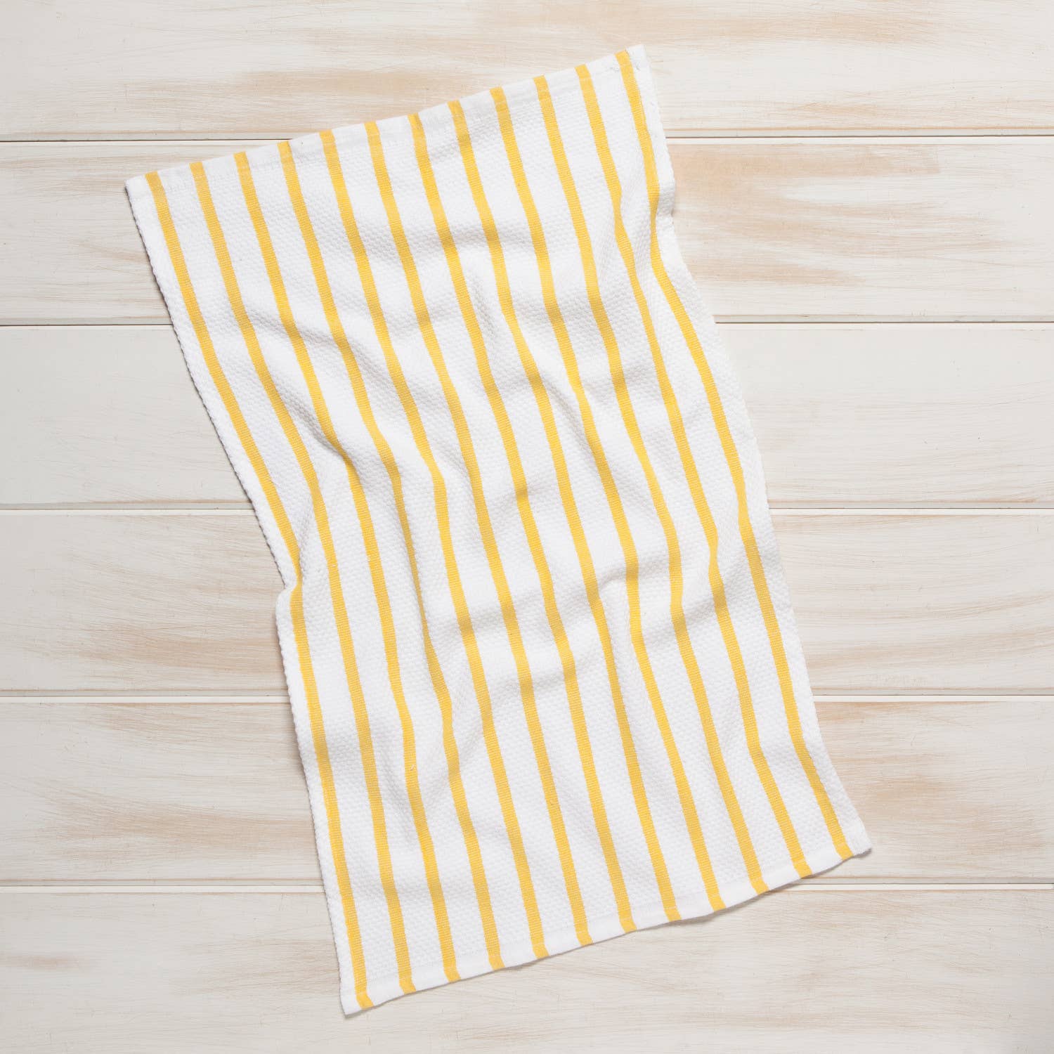 Basketweave Lemon Yellow Dishtowel
