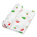 Load image into Gallery viewer, Santa & Christmas Trees Cotton Muslin Swaddle Blanket
