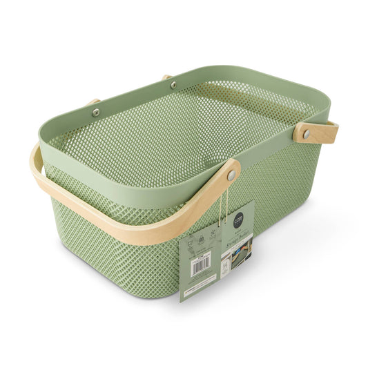 Large PP Mesh Basket w/ Wooden Handle - ETS