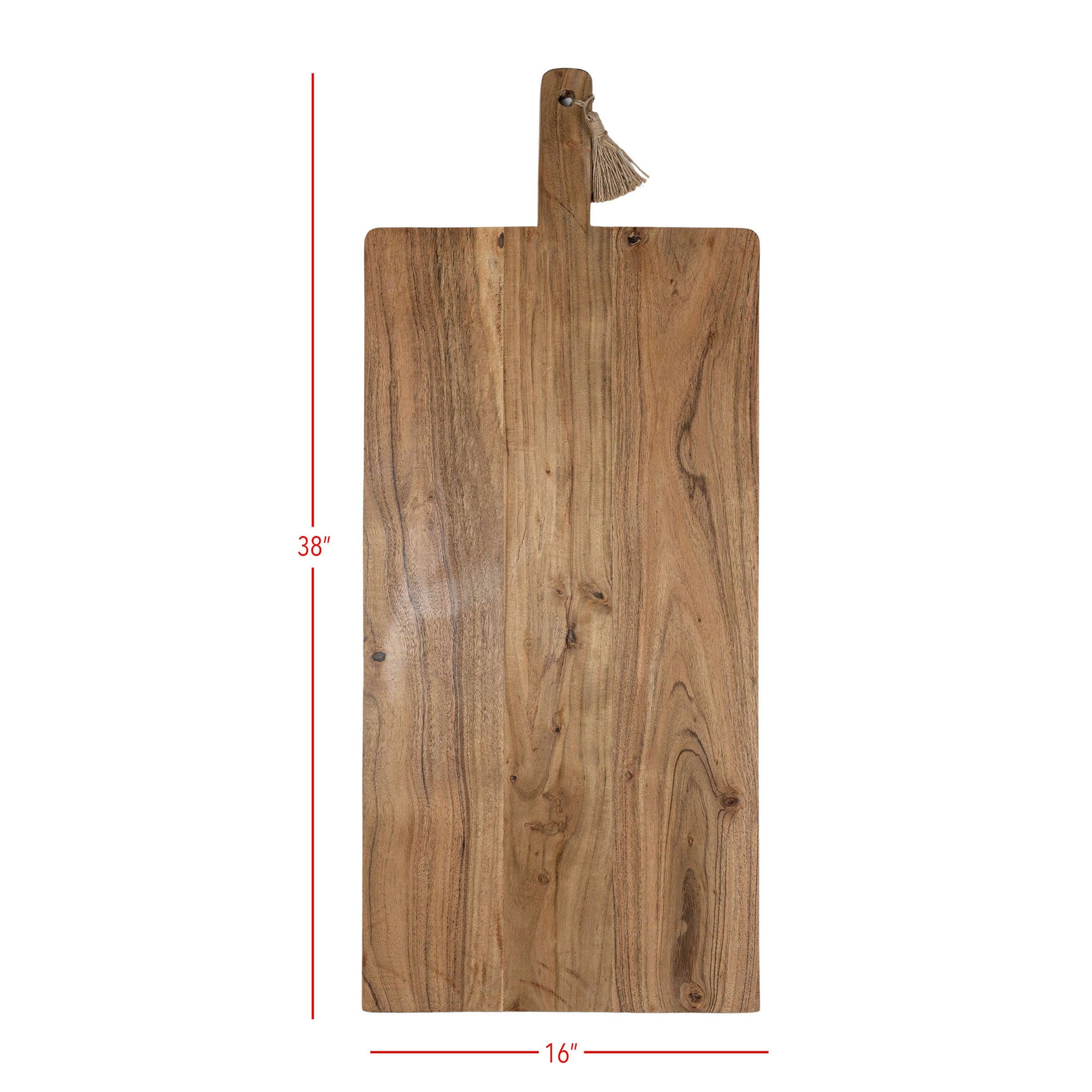 Prairie 38 Inch Oversized Cutting Board Acacia Wood & Jute