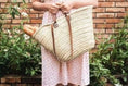 Load image into Gallery viewer, French Market Straw Tote with Leather Handles
