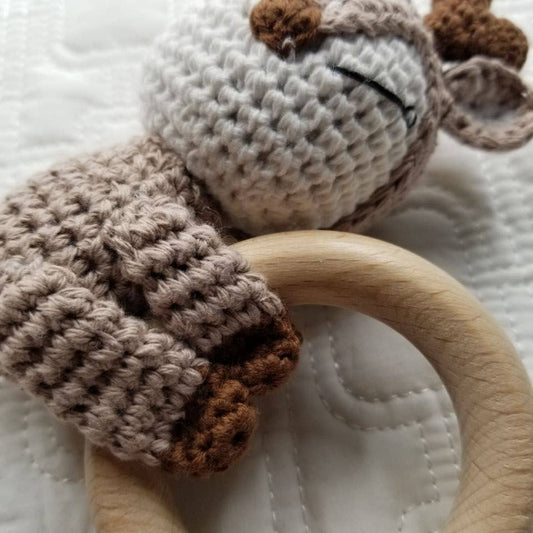 Deer Hand Crochet Rattle