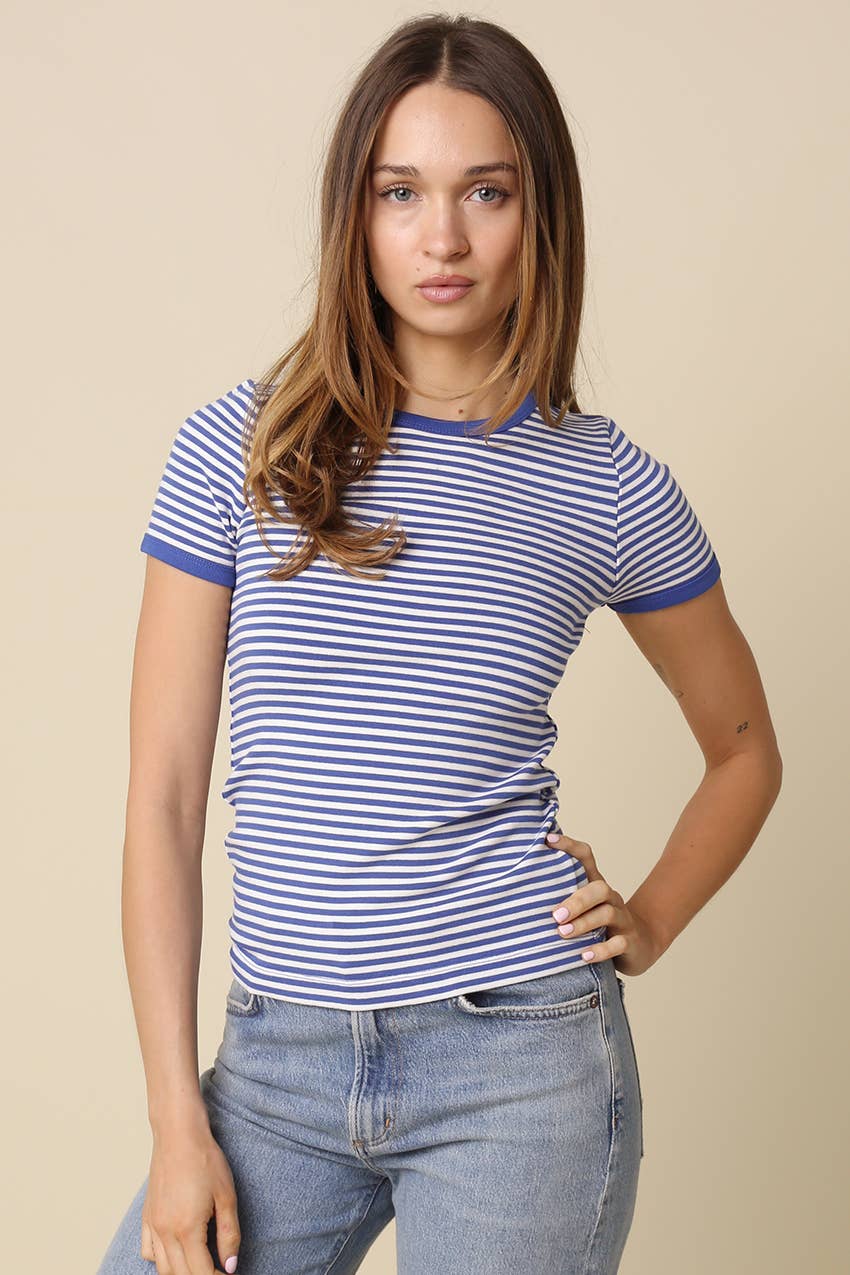 Olivia Striped Contrast Baby Tee