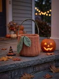 Load image into Gallery viewer, Pumpkin Basket | Quilted Storage Basket | Halloween Basket
