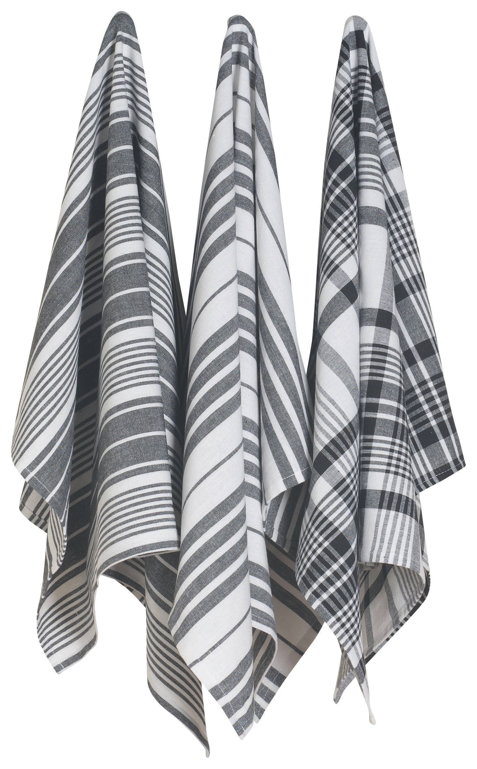 Black Jumbo Dishtowels Set of 3