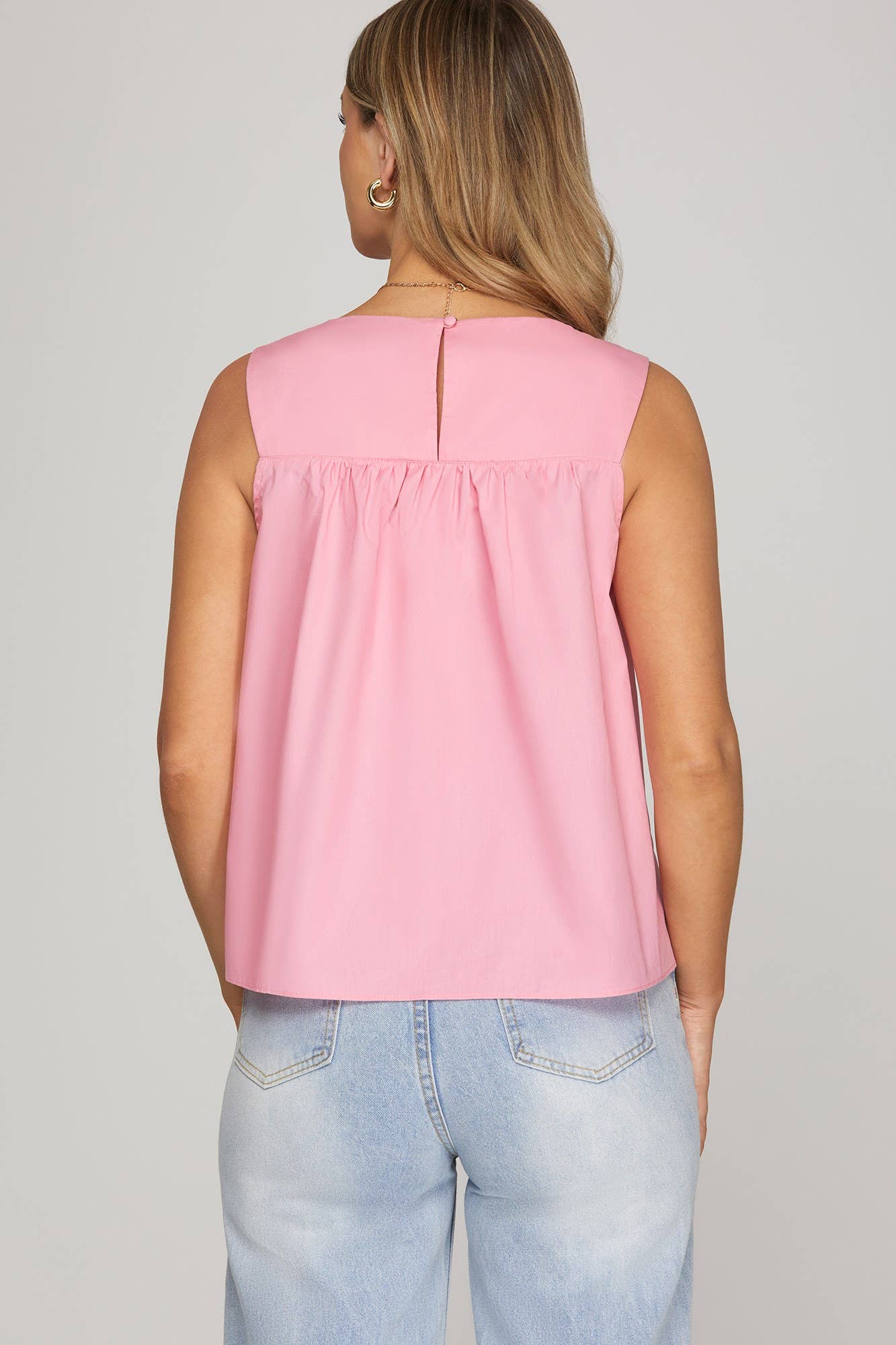 PM2358 - SLEEVELESS RUFFLE DETAIL TOP