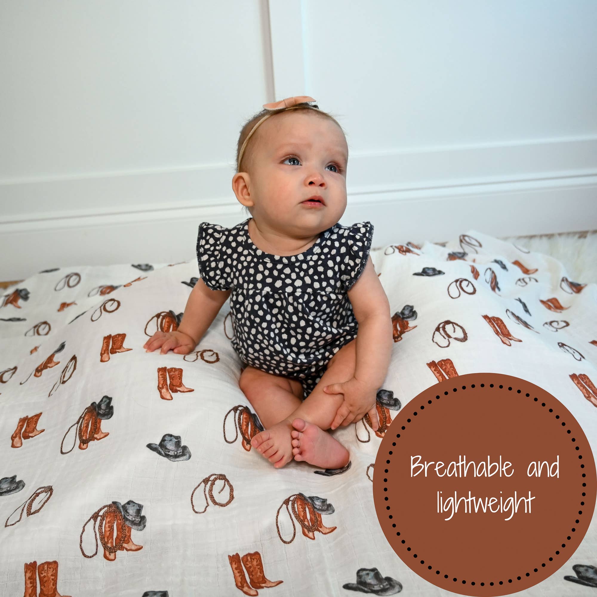 Baby Muslin Swaddle Blanket 47x47  Better In Boots