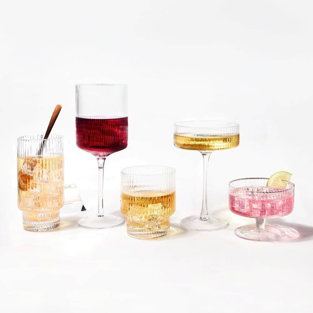 Ribbed Deskside Carafe and Glass Ensemble 0.6 L