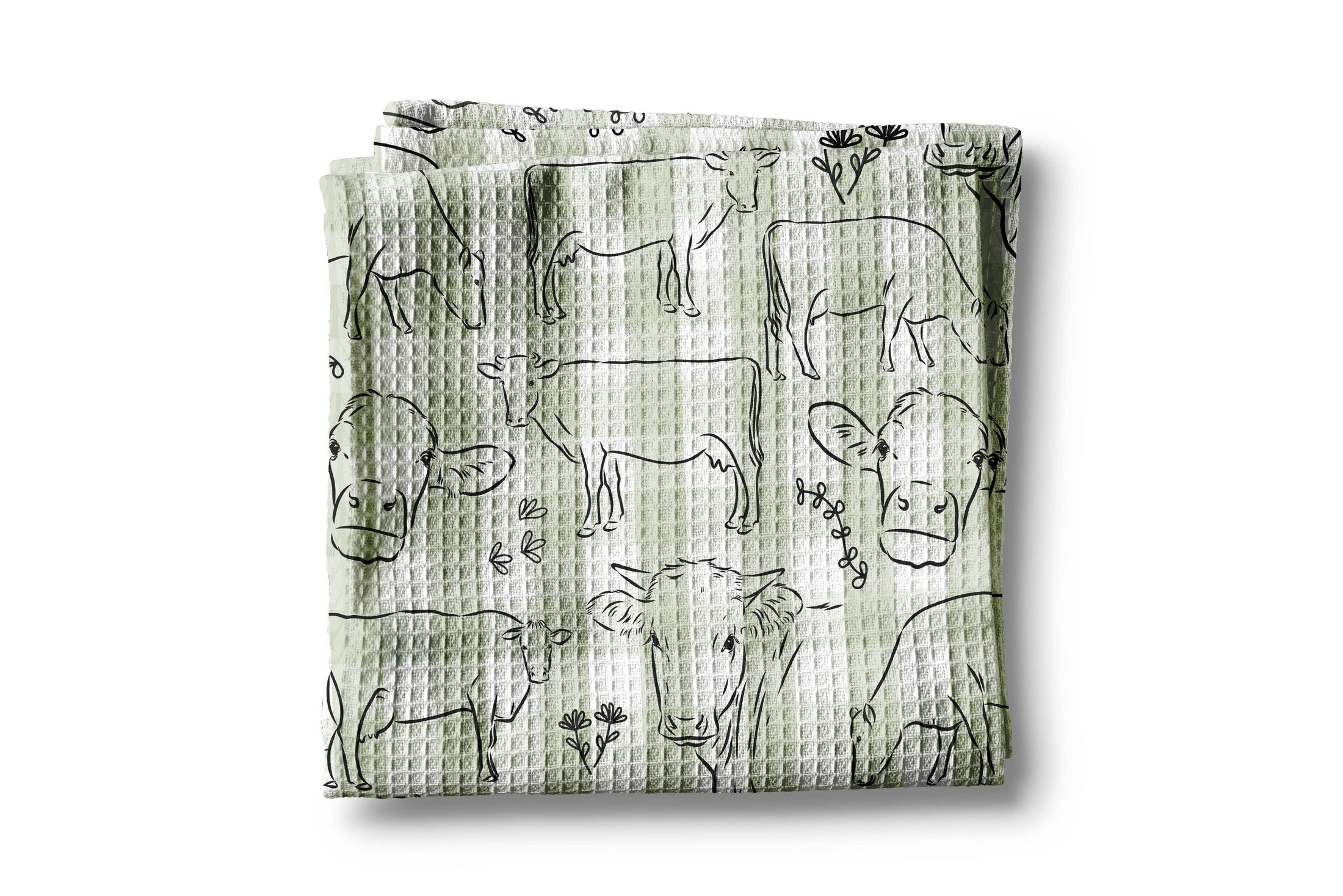 Cow Dairy Farmhouse Rustic Homestead Kitchen Towel Waffle