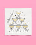 Load image into Gallery viewer, Gold Cheers Coupe Napkins | gold foil, party, celebration
