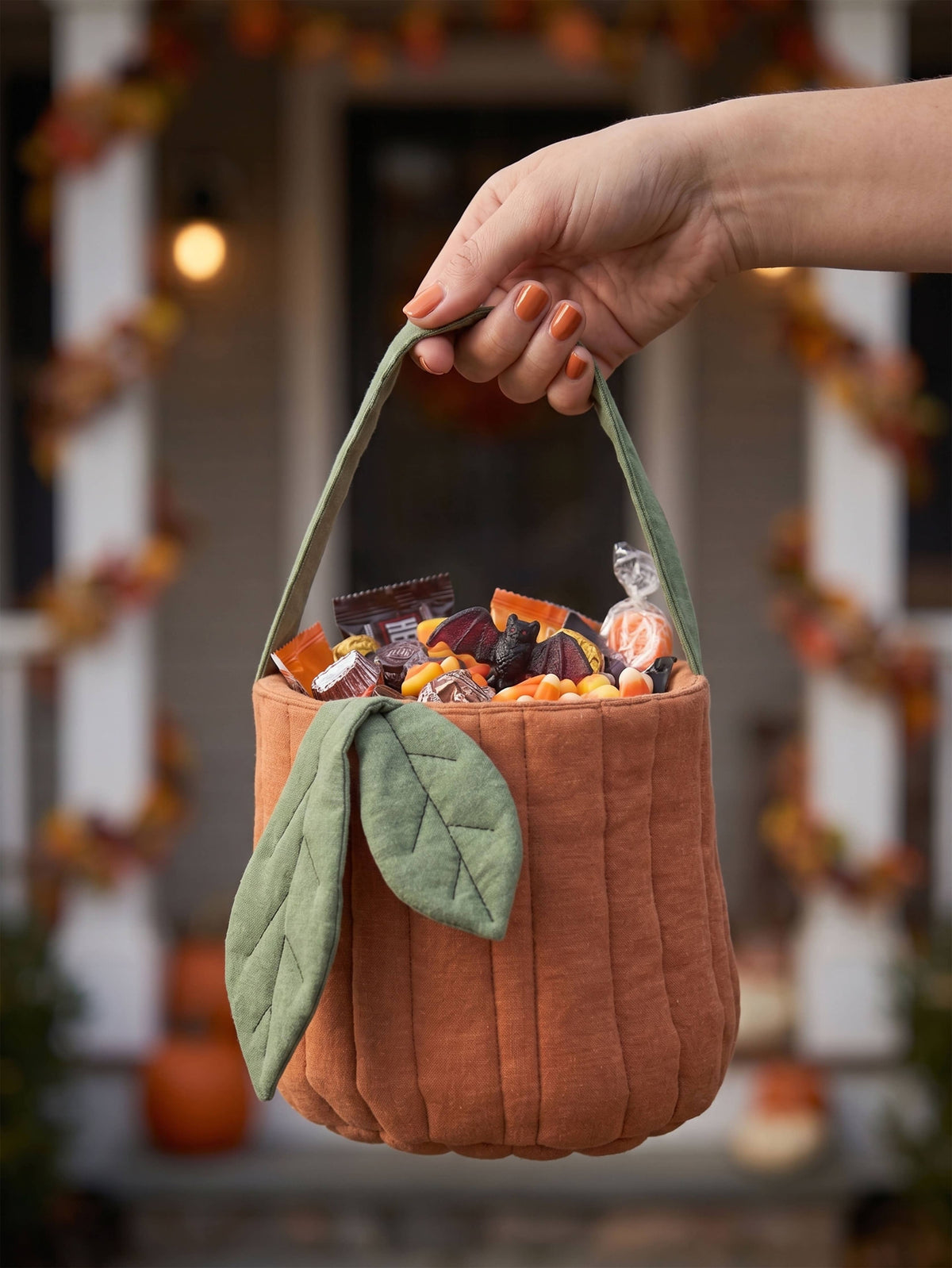 Pumpkin Basket | Quilted Storage Basket | Halloween Basket