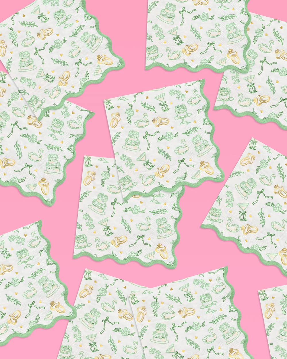 Bach Napkins Green Pattern | bachelorette, bridal, sage