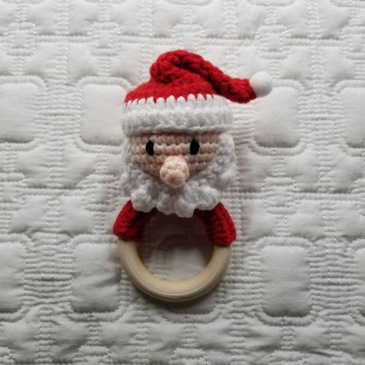 Hand Crochet Santa Rattle - Christmas