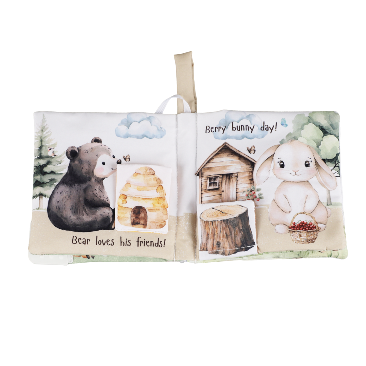 Forest Friends 10-Page Crinkle Soft Cloth Baby Book Teether