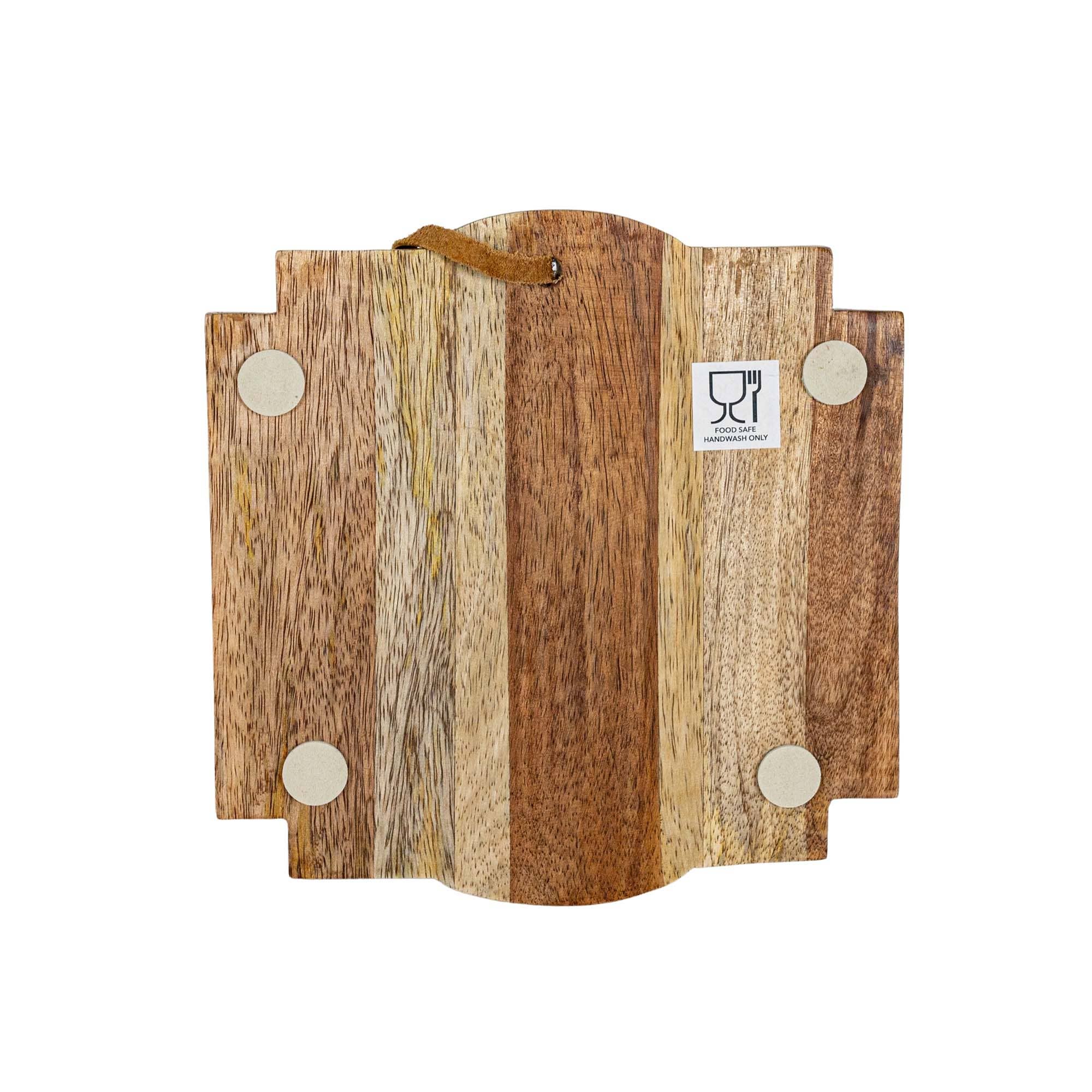 Florence Pieced Square Cutting Board Natural Mango Wood