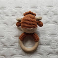 Load image into Gallery viewer, Highland Cow Hand Crochet Rattle
