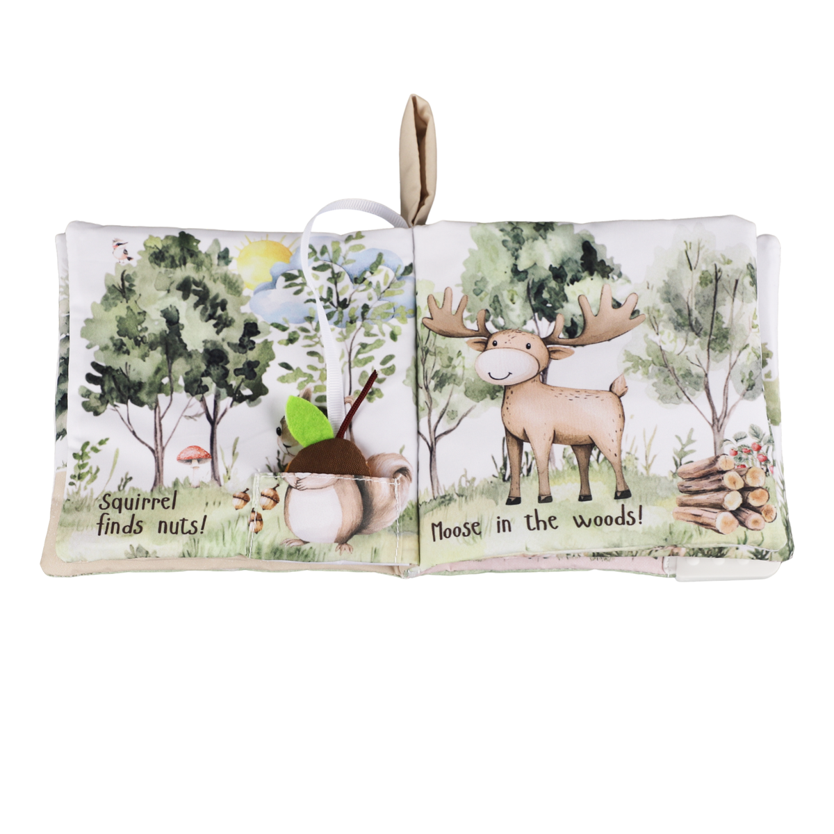 Forest Friends 10-Page Crinkle Soft Cloth Baby Book Teether