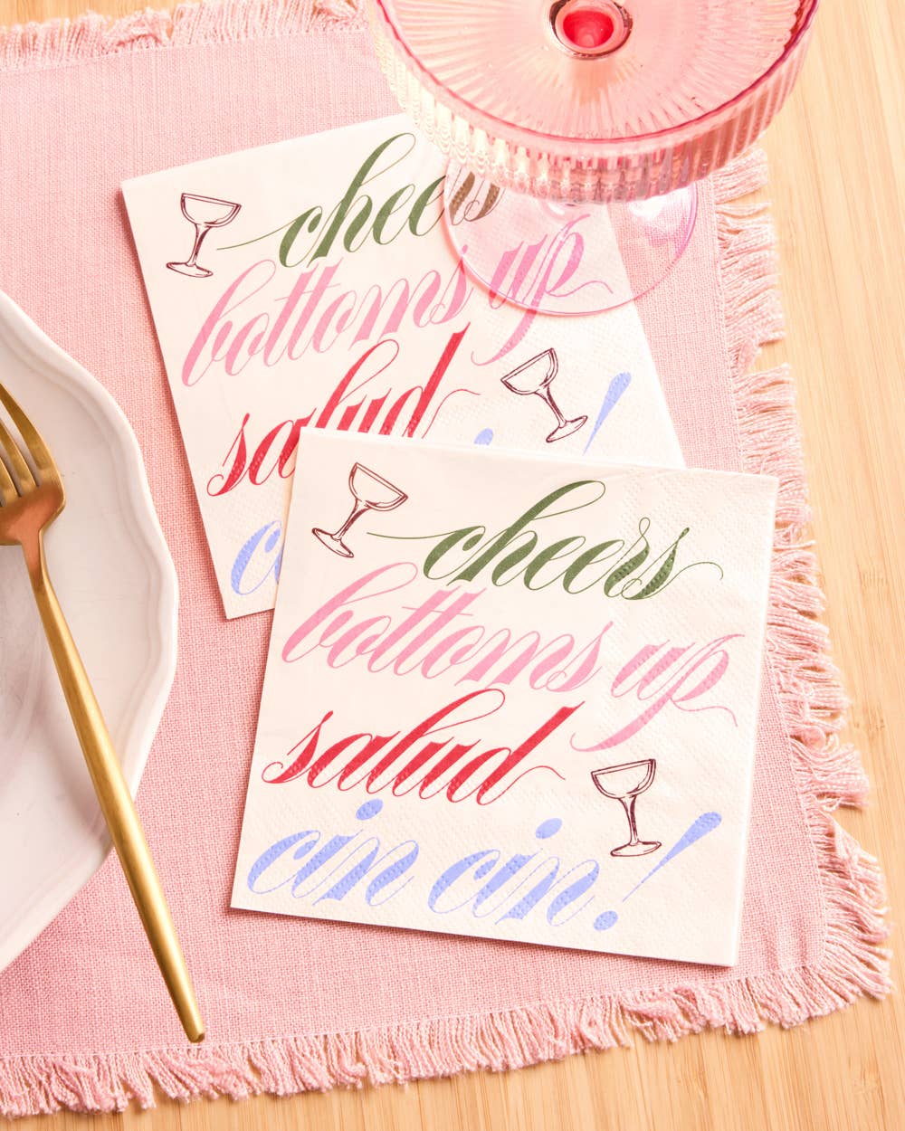 Cheers Cocktail Napkins | White Party Napkins, Cocktail