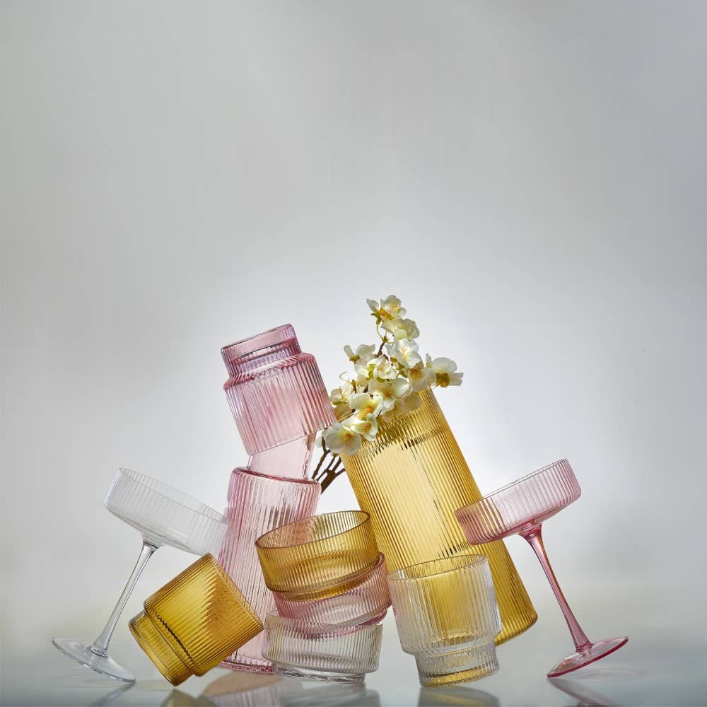 Ribbed Deskside Carafe and Glass Ensemble 0.6 L