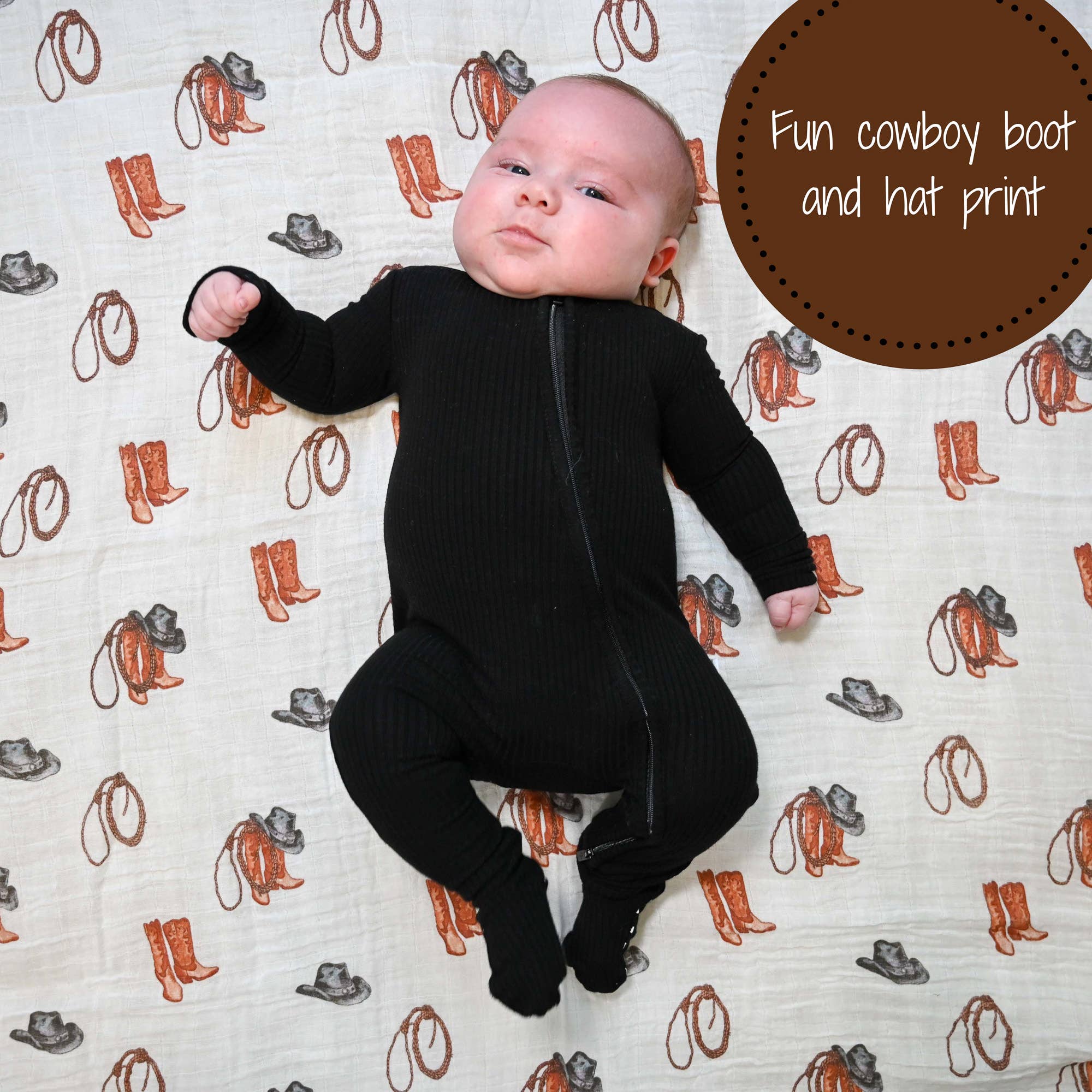 Baby Muslin Swaddle Blanket 47x47  Better In Boots