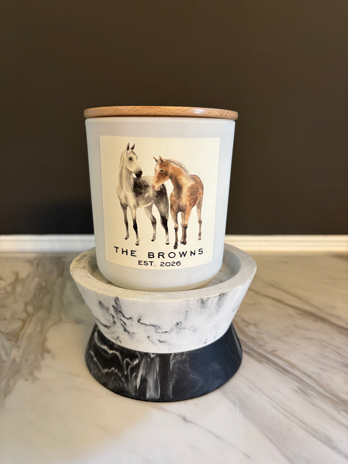 The Equestrian Ever After Personalized Candle | Custom Wedding & Anniversary Gift