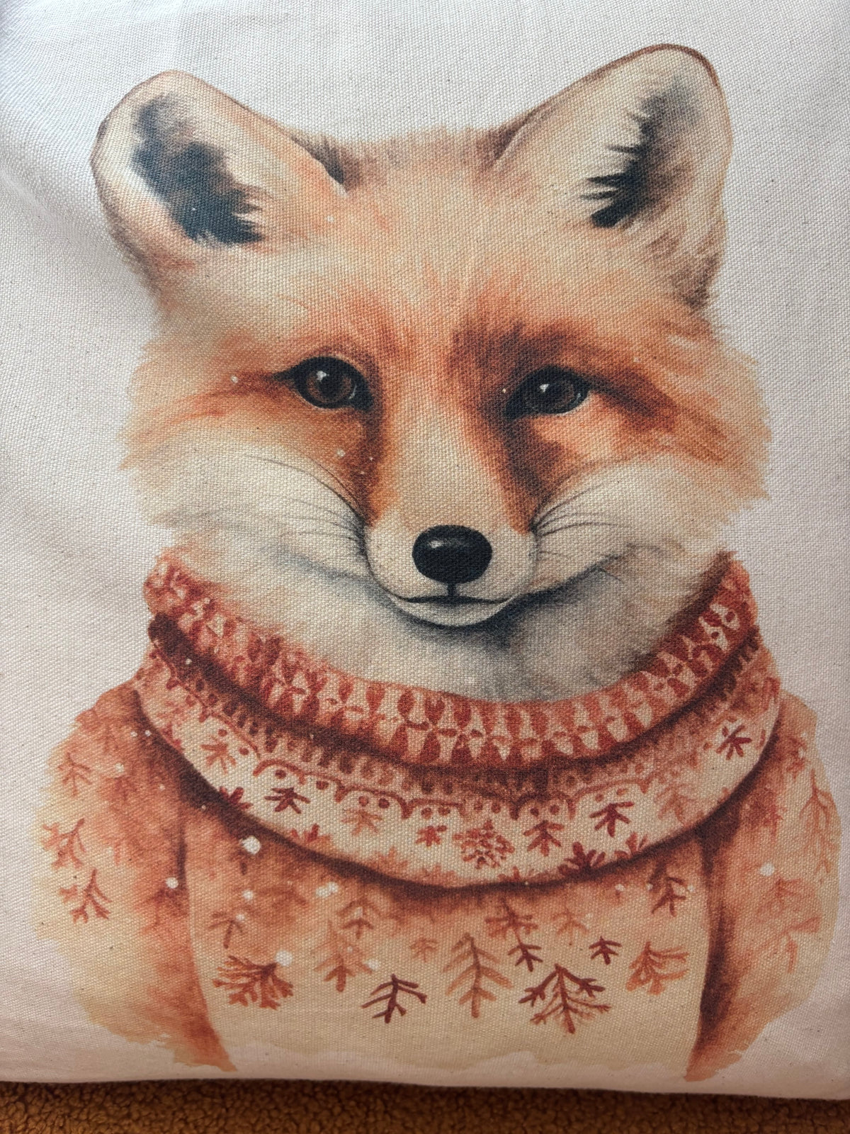 Fair Isle Fox Pillow Cover