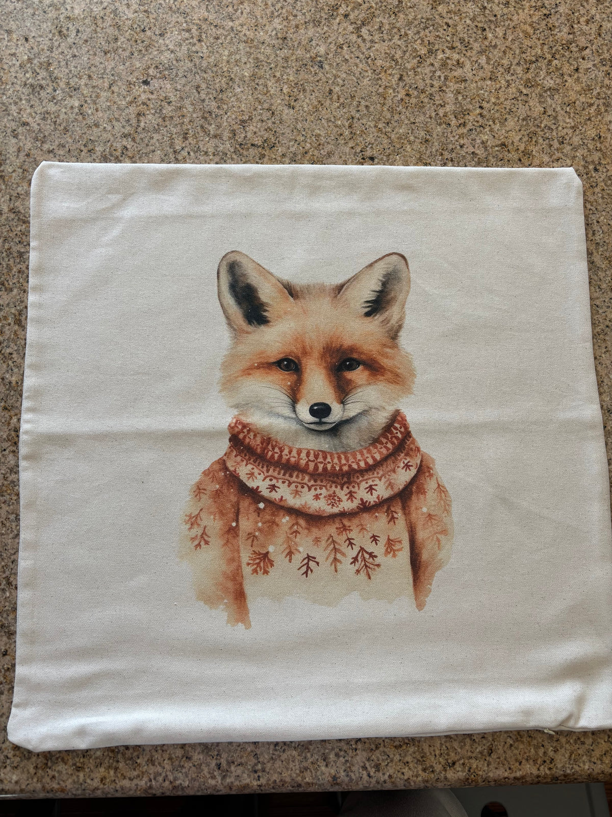 Fair Isle Fox Pillow Cover