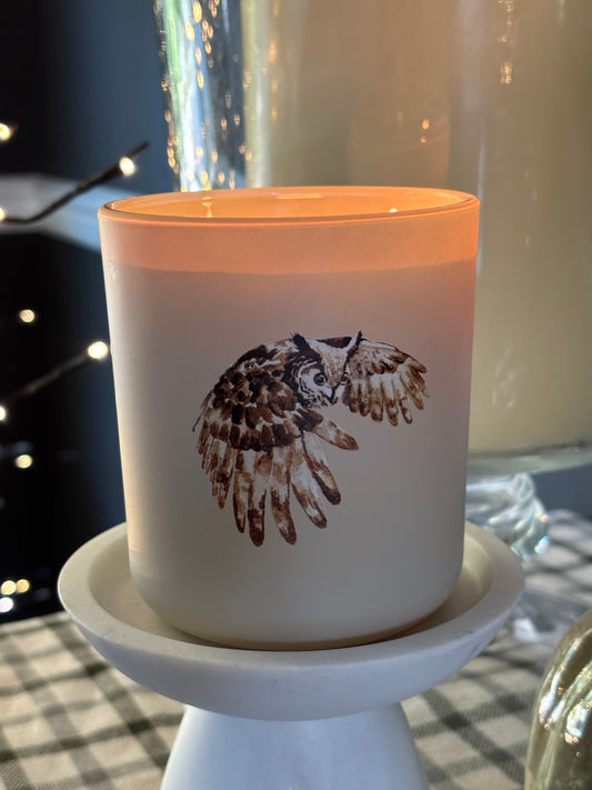 Woodland Owl Boxed Soy Candle - Plum Cashmere