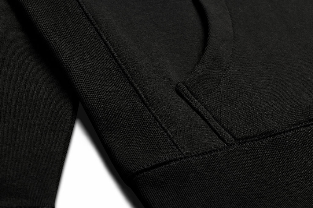 Unisex Black Heavyweight Organic Brushed Hooded Sweatshirt