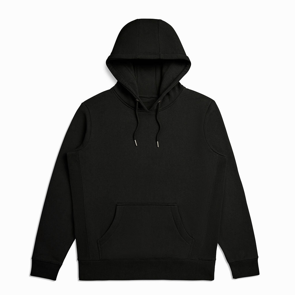 Unisex Black Heavyweight Organic Brushed Hooded Sweatshirt