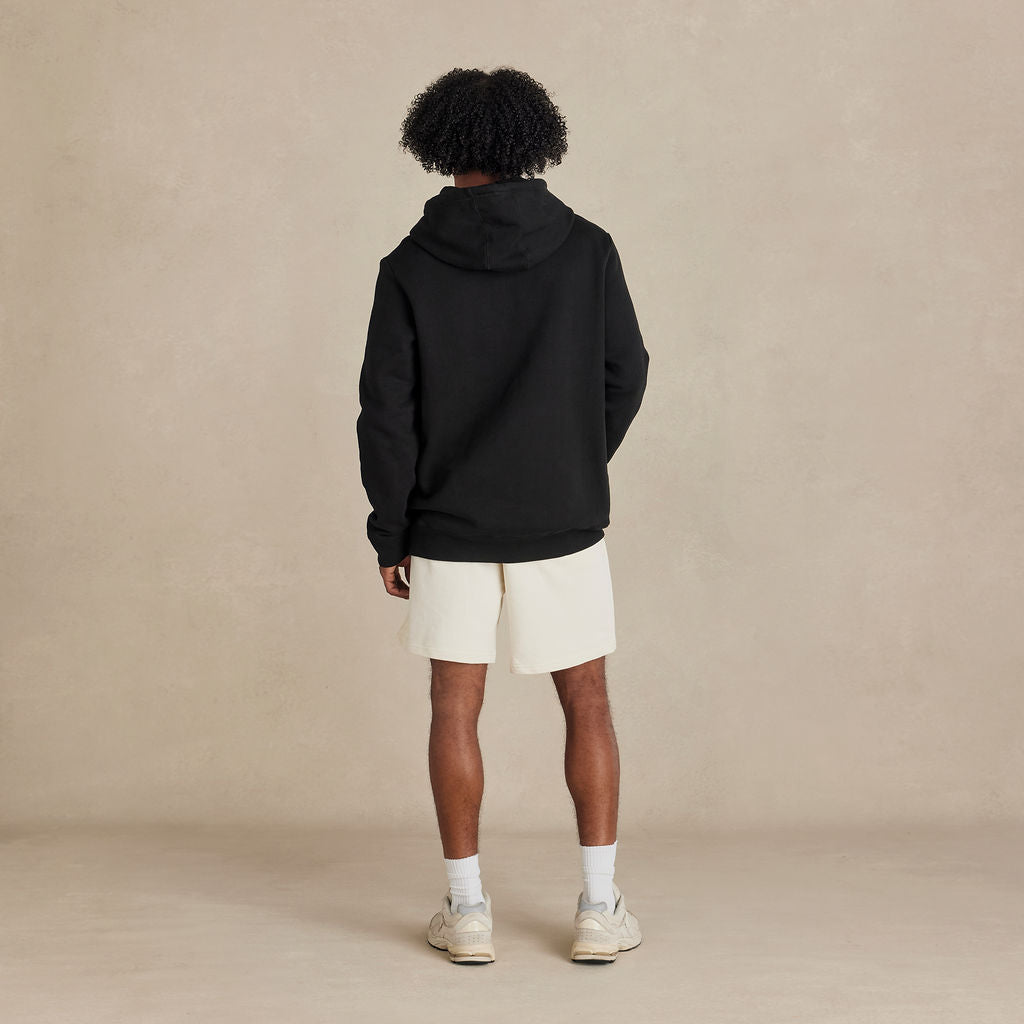 Unisex Black Heavyweight Organic Brushed Hooded Sweatshirt