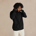 Load image into Gallery viewer, Unisex Black Heavyweight Organic Brushed Hooded Sweatshirt
