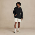 Load image into Gallery viewer, Unisex Black Heavyweight Organic Brushed Hooded Sweatshirt
