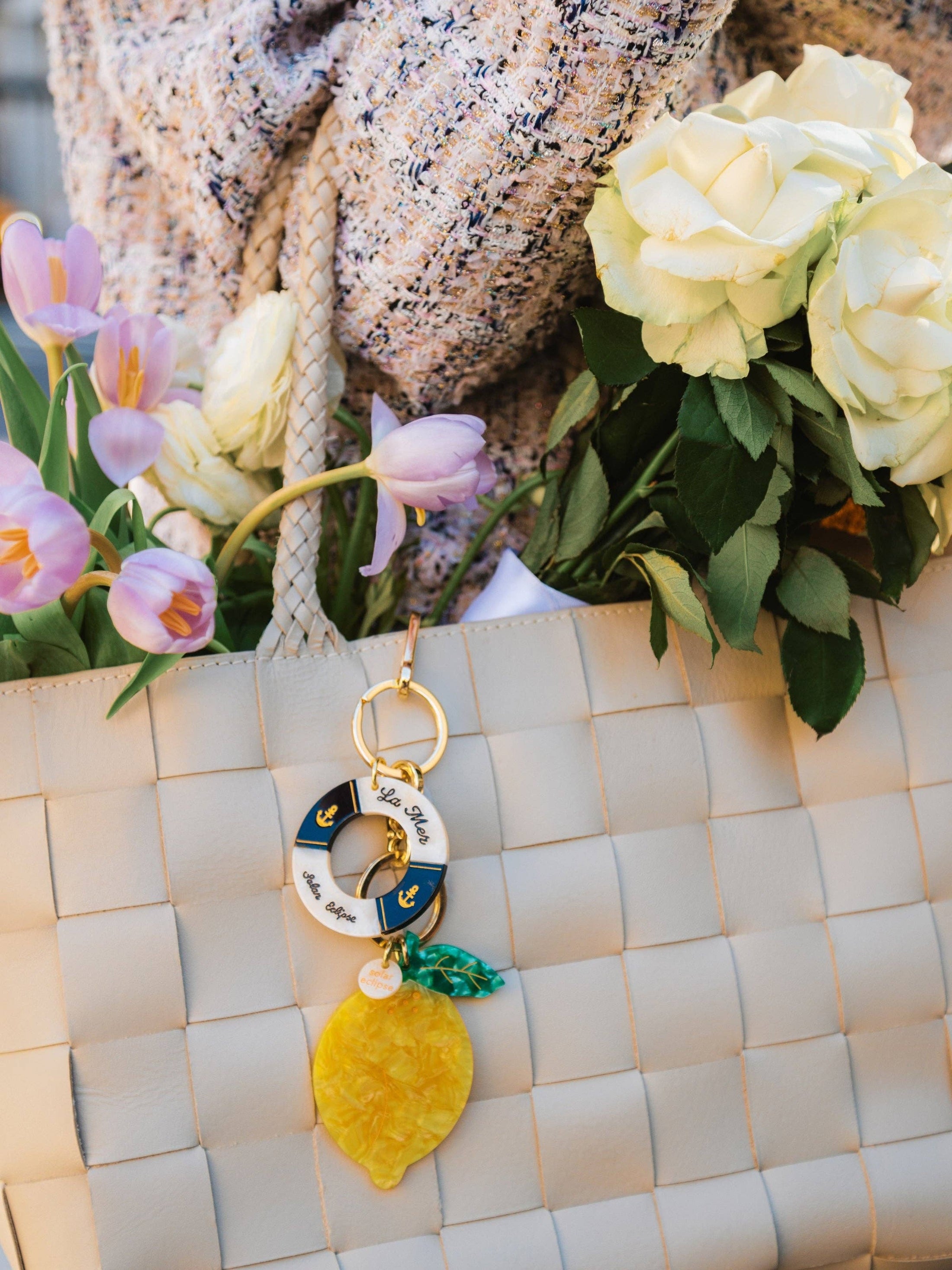 Hand-painted Lemon Bag Charm + Keychain