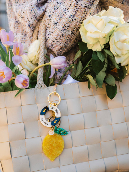 Hand-painted Lemon Bag Charm + Keychain