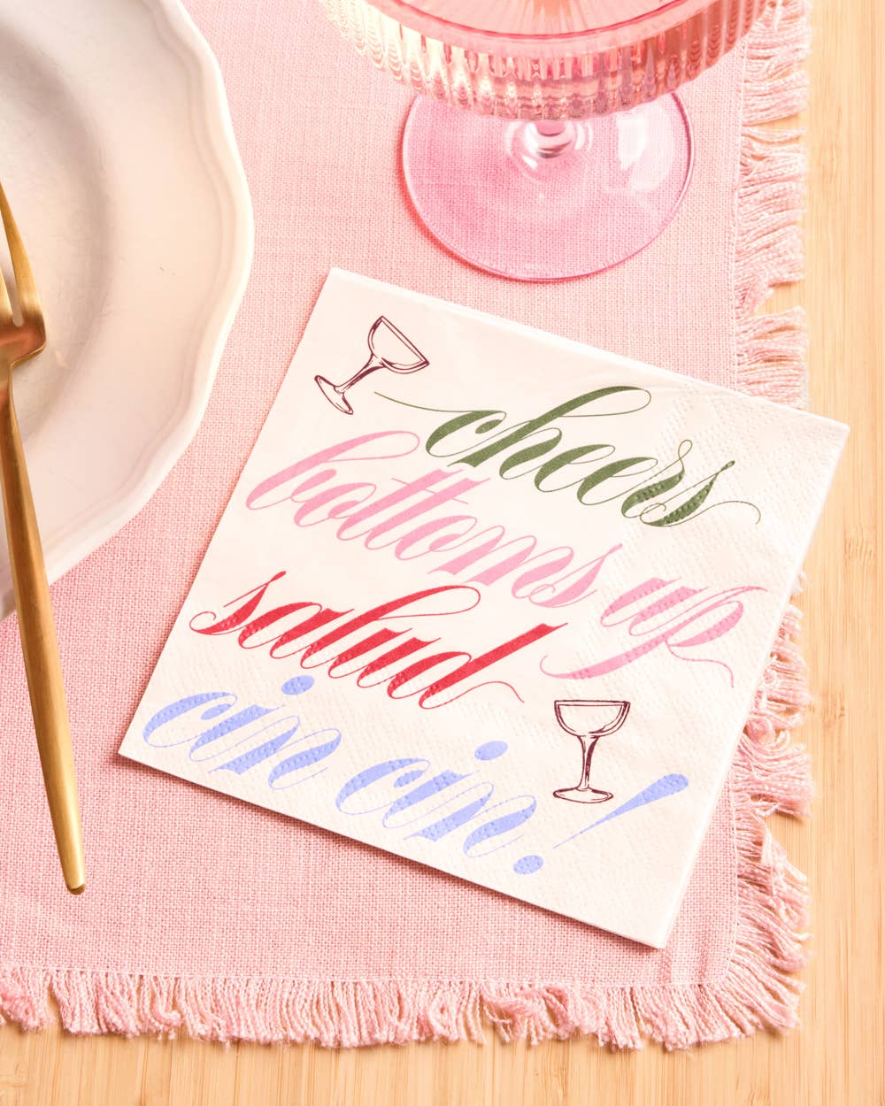 Cheers Cocktail Napkins | White Party Napkins, Cocktail