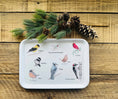 Load image into Gallery viewer, Backyard birds watercolor illustrated melamine serving tray

