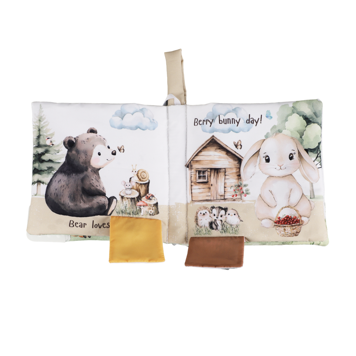 Forest Friends 10-Page Crinkle Soft Cloth Baby Book Teether