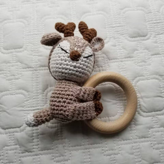 Deer Hand Crochet Rattle