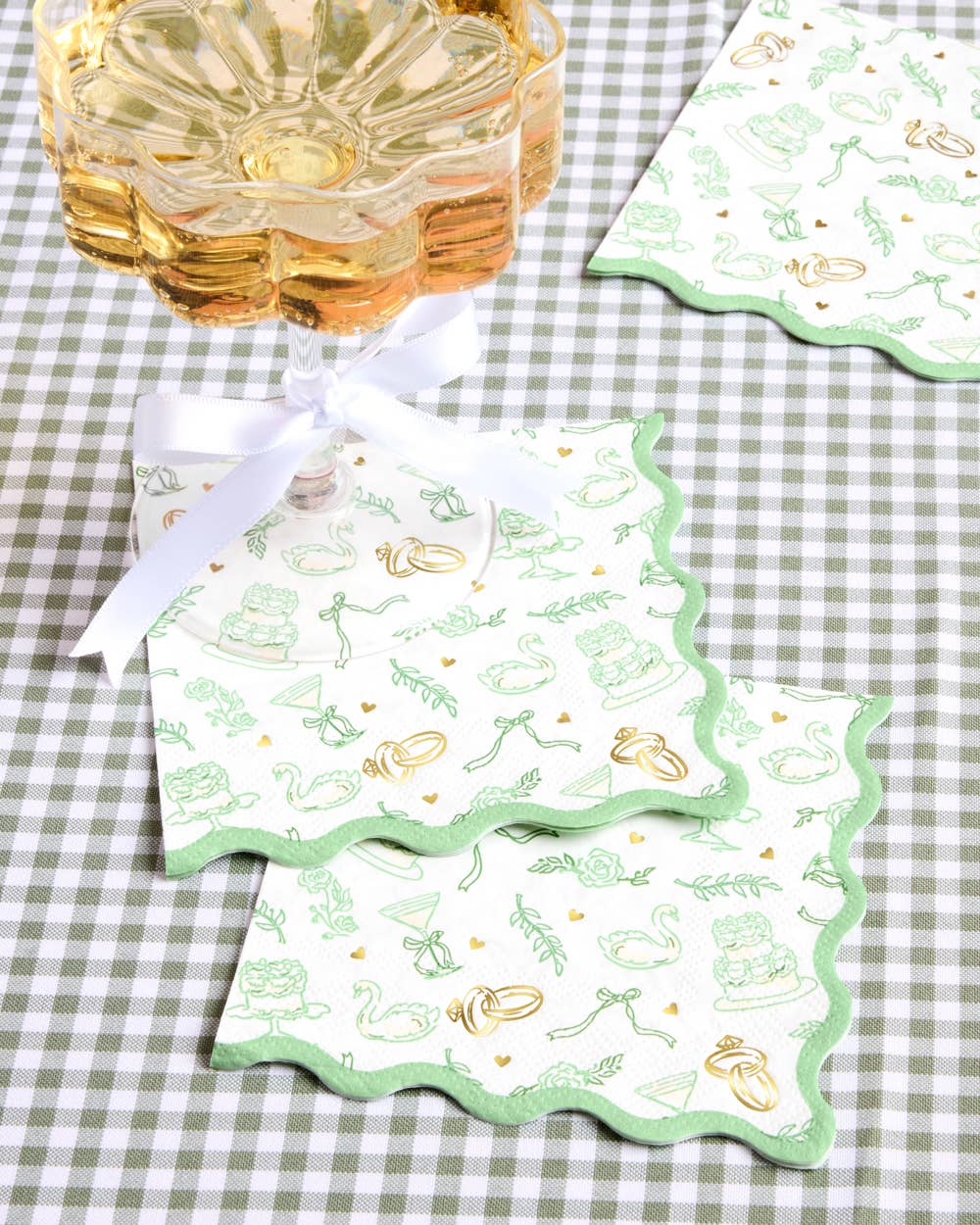 Bach Napkins Green Pattern | bachelorette, bridal, sage
