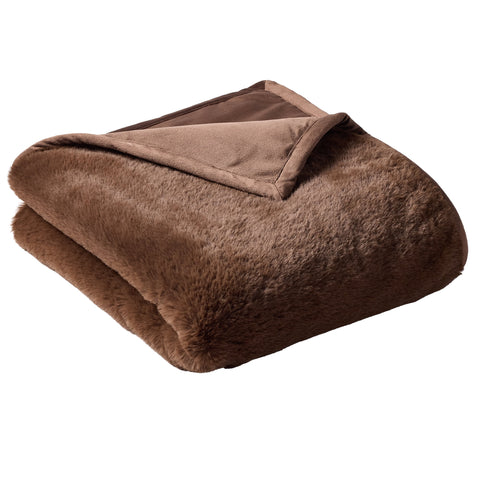 Brown Faux Fur Ultra Soft Luxury Oversize Throw Blanket 50" x 72"