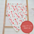 Load image into Gallery viewer, Santa & Reindeer Cotton Muslin Swaddle Blanket
